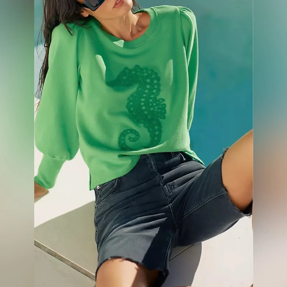 ππ Maeve Seahorse Tufted Sweatshirt ππ©΅ - Picture 1 of 14